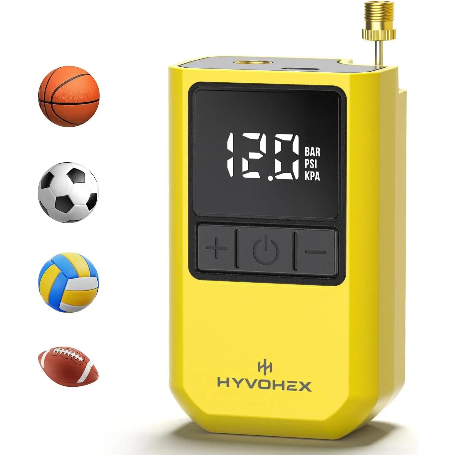 Ball Pump for Sports Balls, Portable Electric Basketball Pump Ultra Fast Inflation, with Digital LED Display Air Pump for Balls, Preset Pressure with Ball Needle for Soccer, Volleyball