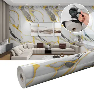 Marble Tile Wall Stickers, Self-Adhesive Waterproof Wallpaper, Anti-Static Xpe Material, Easy Home Installation, Suitable for Kitchen, Bathroom & Marble Pattern Wallpaper