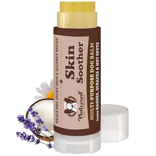 Natural Dog Company Skin Soother Balm for Irritation, Allergy & Itch Relief for Dogs, Hot Spot Treatment, Dog Moisturizer for Dry Skin, Healing Ointment, Coconut Oil & Vitamin E (0.15oz Travel Stick)