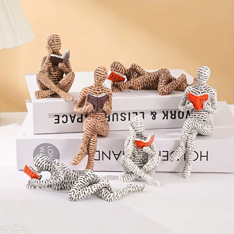 Home Decor Pulp Reading Woman Thinking Statue Aesthetic Sculpture Room Decor Modern Abstract Decoration on Shelf Table Desk for Living Room Office Bedroom Statue Figurines
