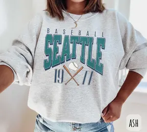 [SALE UP TO 50%] Seattle Baseball Crewneck Sweatshirt � Retro Seattle Baseball Gear Crewneck, Seattle Fan Merch Shirt, Baseball Jersey Style for Men & Women