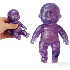 Glitter Figure Squishy Fidget Squeeze Item – 4" Soft Sensory Decompression Desk Decor for Adults, Portable Office Anxiety Relief Gag Gift