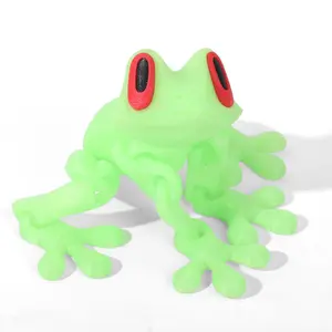 3D Printed Magnetic Frog Jointed Animal Model, Desktop Decorative Figurine, Trendy Handmade Craft, Refrigerator Magnet, Funny Frog Magnet, Christmas Gift, Cute Magnets For Fridge
