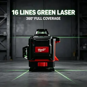 Milwaukee Striped Self-Leveling Laser Level，Perfect Precision for Construction Site Renovation, Cabinet Installation, Wall Hanging & Home DIY Projects