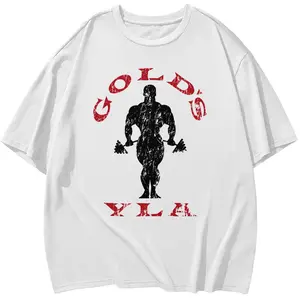 Gold's Gym Weightlifting Graphic Tee Men's 100% Cotton Soft T-Shirt for Workout Sessions Bodybuilding Competitions & Fitness Lifestyle Comfortable Bodybuilding Apparel for Training Enthusiasts t0110