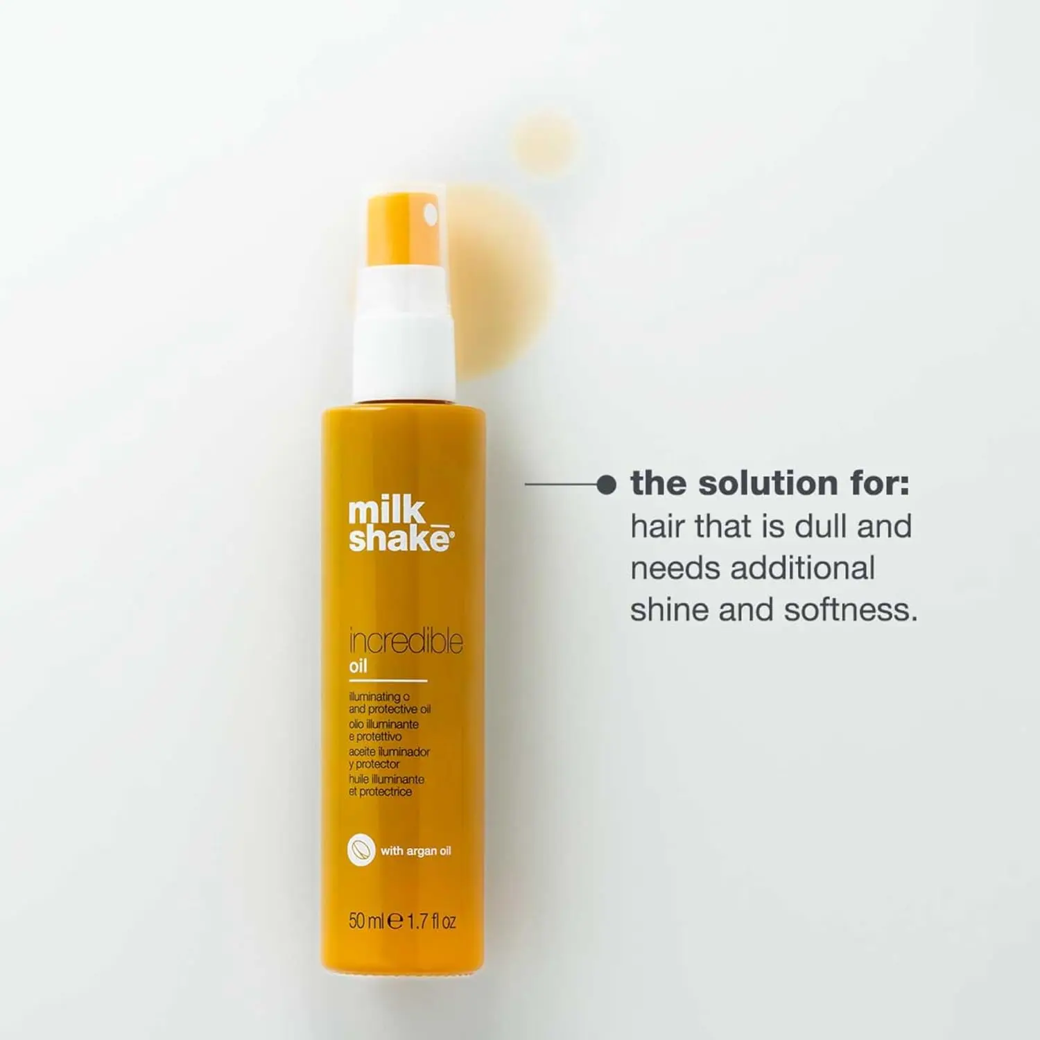 milk_shake Incredible Oil | Lightweight Hair Oil | Illuminates, Protects & Strengthens from Scalp to Ends | With Argan Oil & Milk Proteins, 1.7 fl oz / 50 mL