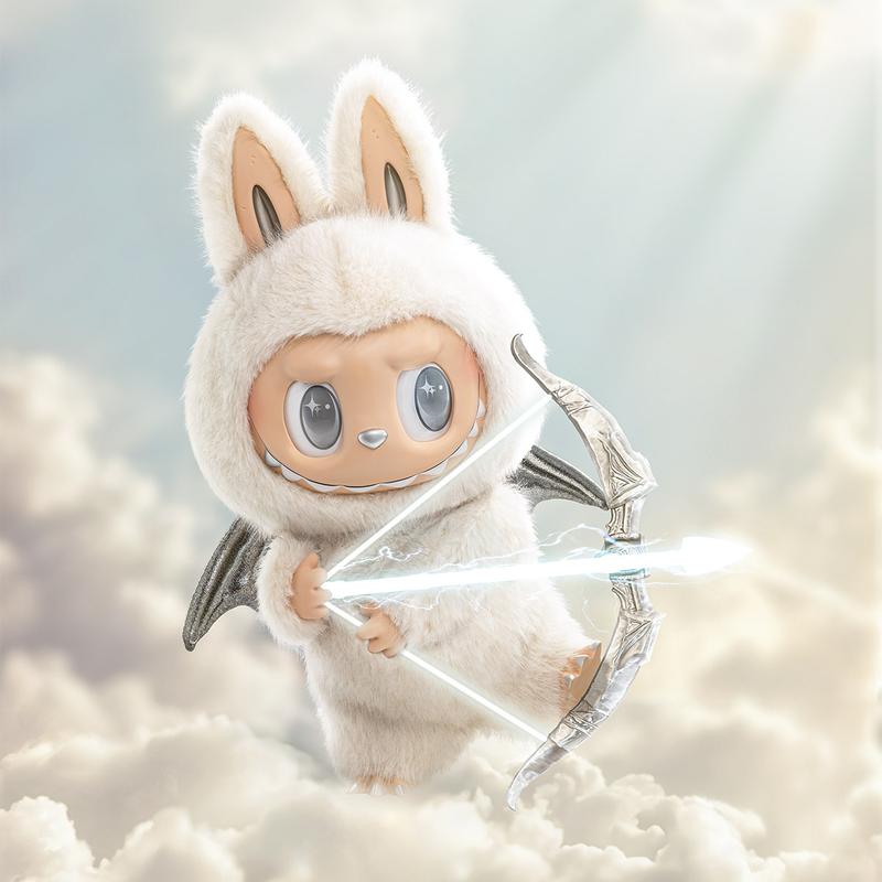 (Azi0119) POP MART THE MONSTERS - ANGEL IN CLOUDS Vinyl Face Doll Iris0119 Series Soft White Furry Design with Wings