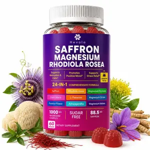 24-in-1 Saffron, Magnesium & Rhodiola Gummies | Formulated with Lion's Mane, L-Theanine, and Ashwagandha | Sugar-Free Raspberry Flavor