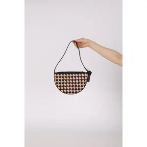 Pre-owned Bottega Veneta Designer Handbag/Wallet Shoulder Bags Limited Edition Fondant Intrecciato and Natural Raffia Sunrise Bag
