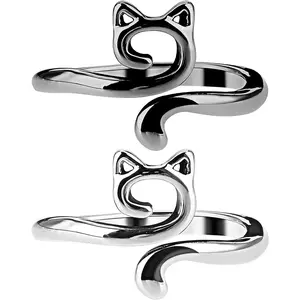 2 count Crochet Rings for Tension Control Adjustable Yarn Guide Rings with Cute  Ear Design Metal Finger Hook for Faster Crocheting Knitting Accessories for Beginners Gifts for Mother Grandma