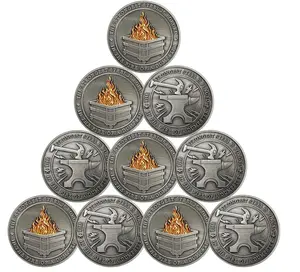 10Pcs Dumpster Fire Coin Set Hilarious Medallion for Staff Appreciation Gifts Funny Office Gifts for Colleagues Going Away Gift for Coworker Humorous Workplace Decor Inspirational Gifts