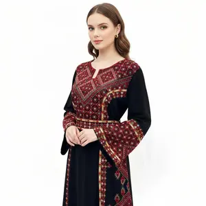 Embroidered Palestinian Rhombus Dress – Traditional Pattern