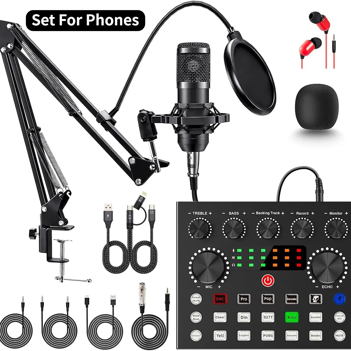 V8S+iPhone adapter-Black