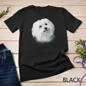 tiktok shop deals Cute Maltese Pure Cotton T-Shirt For Woman Man Unisex