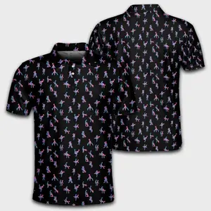 Funny Golf Polo for Men – Midnight Positions Stick Art