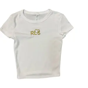 RLS Gold metallic thread Baby T executed with embroidery++ Womenswear