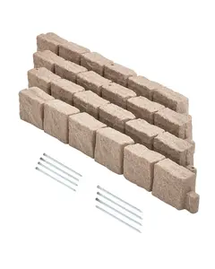 Faux Stone Landscape Edging 46.8x3.9 In, Lawn Border Edging For Gardens and Paths, Fade-Resistant No Dig Installation, Durable Weatherproof Edge For Outdoor Landscaping, Easy DIY Border Strip For Beds, Edges and Walkways