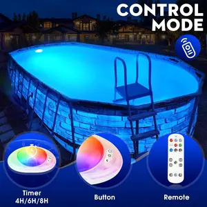 LanPool Pool Lights, 2026 Upgraded Underwater Submersible Swimming LED Pool Light with Remote Control,Waterproof Magnetic Pools Lights for Inground Above Ground Pools,Hot tub-2 PCS summervibes