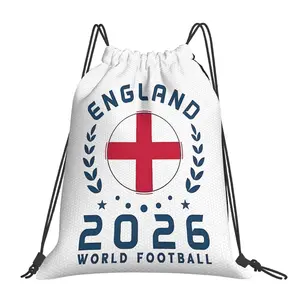 1pc Soccer 2026 England Football Drawstring Bags Outdoor Sports Portable Storage Bag Bundle Pocket Rope Bag