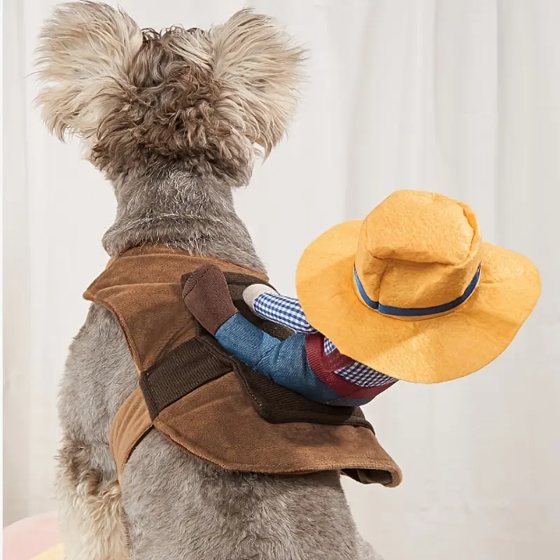 Funny Cowboy Knight Pet Costume, Party Wear for Small-Medium Dogs & Cats - Cowboy Themed Party, Halloween Fit, Cosplay Costumes with Fun Look