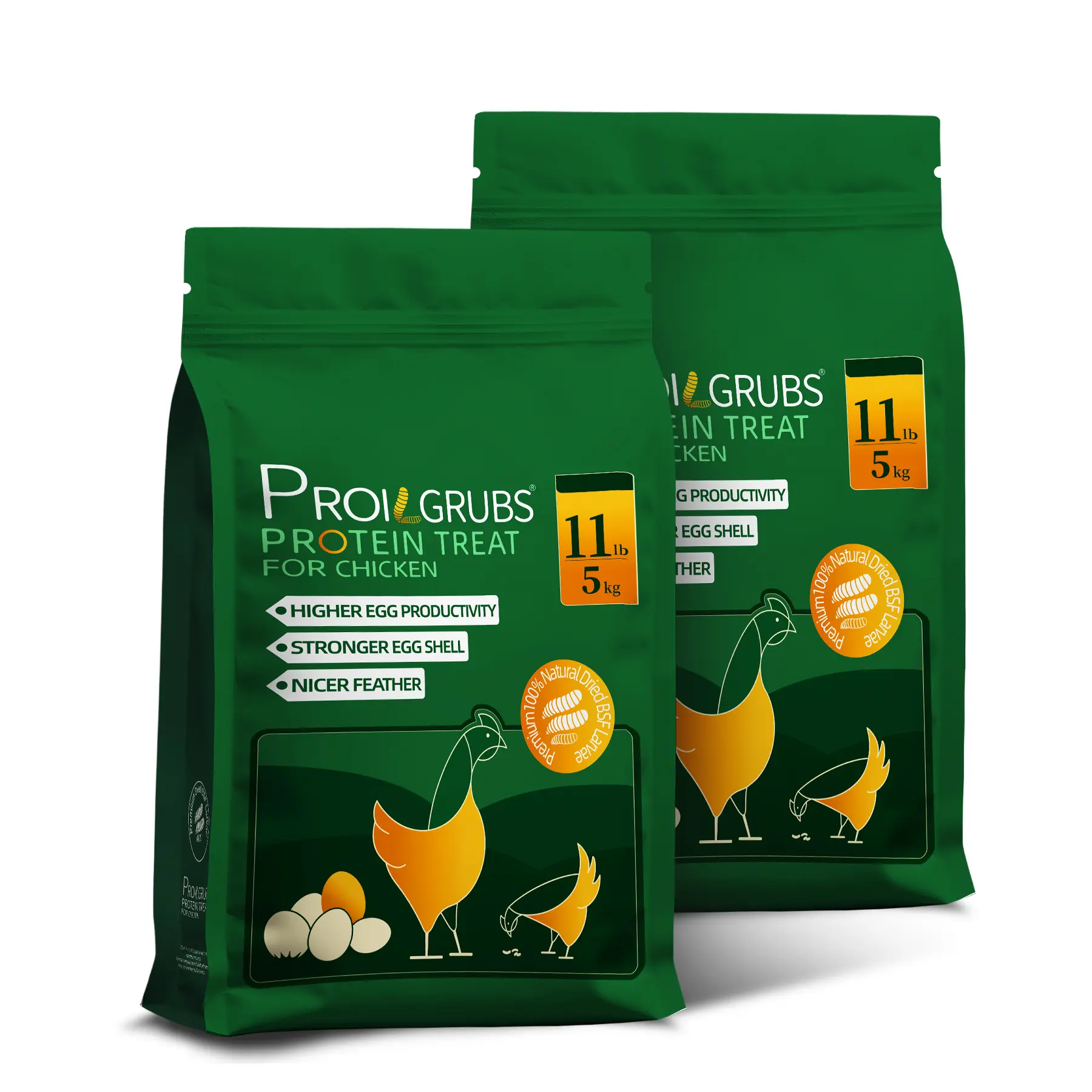 Proilgrubs33lbs/22lbs/11lbs PROILGRUBS Dried Black Soldier Fly Larvae Protein Treat for Chickens - High Protein and Calcium for Strong Eggs and Healthy Feathers Natural feeding #DealsForYouDays