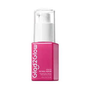 Glad2Glow Peach Retinol Serum - Gentle Tri-Retinol Nano Emulsion for Acne-Prone Skin, Soothing & Smoothing Night Skincare with Madecassoside & Peach Extract