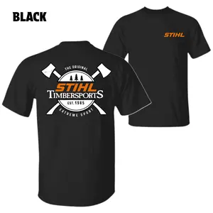 Stihl Timbersports T-Shirt – Stihl Timbersports Logo with Crossed Axe Graphic, Perfect for Lumberjack Sport Fans and Outdoor Enthusiasts, Unisex Tee for Casual Wear, Menswear Tops