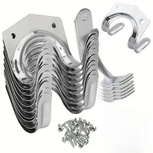 Garden Tool Holder, Single/Double Hook Tool Rack with 30 Screws, Garage & Garden & Bike Shed Tool Holder