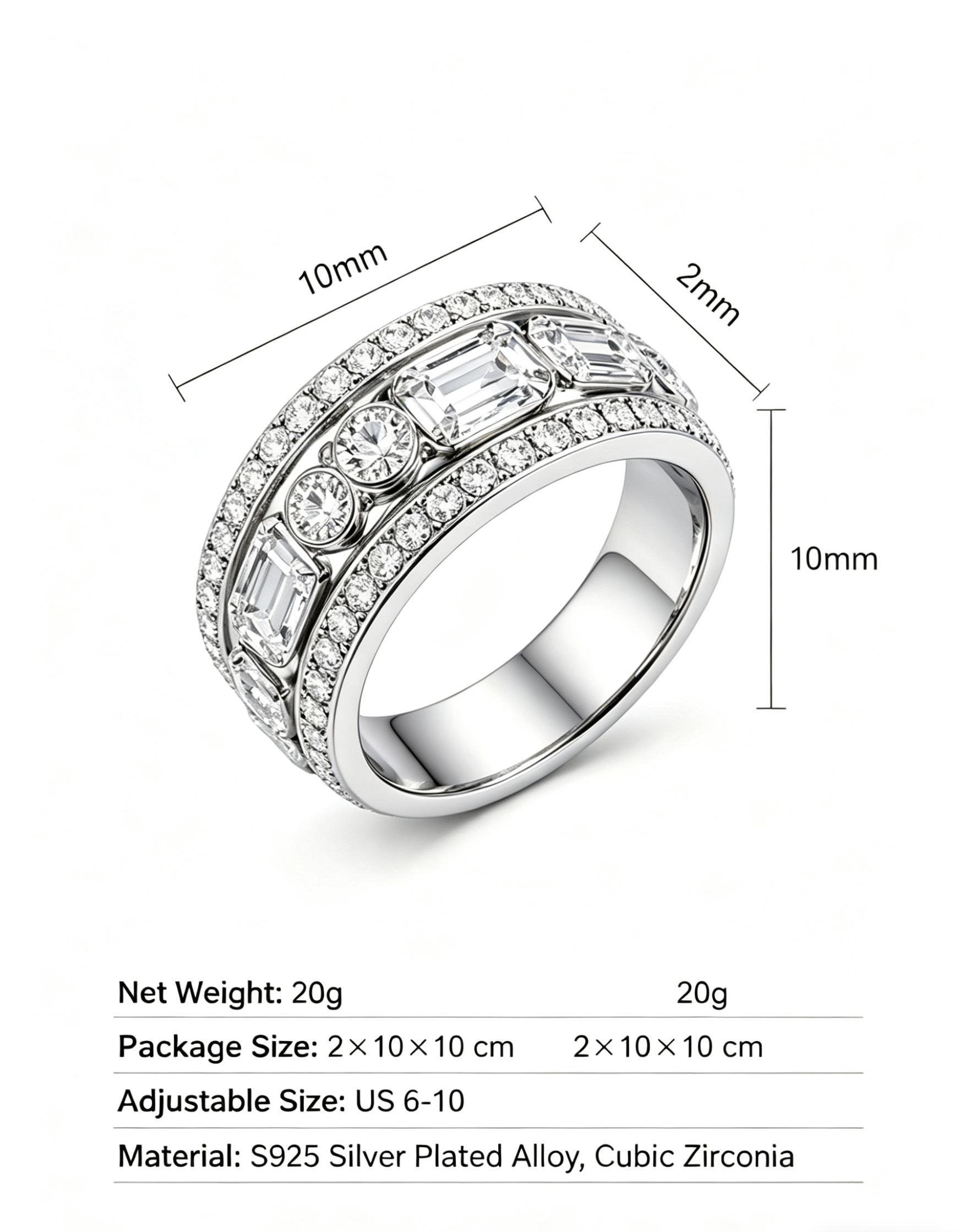 No Brand Women's Heart Arrow Zircon Ring, Adjustable Size, Vintage Fashion Jewelry for Party, Gift for Girls