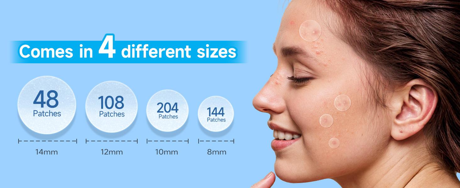 Glowpatch Pimple Patch(840 Counts 4 Sizes), Hydrocolloid Spot Stickers, Zit Stickers for Face, Clear Acne Dots for Covering Zits, Blemishes, and Breakouts, #SpringStatements