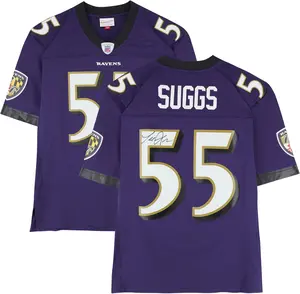 Terrell Suggs Baltimore Ravens Autographed Mitchell and Ness 2003 Purple Replica Jersey - Fanatics Authentic Certified