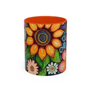 Floral Mugs, Flowers Design Ceramic Cup, Decorative Coffee Mug, Unique Tea Cup, Kitchen Home Decor, Colorful Floral Patterned Drinkware great gift birthday ceramic drinkware heart