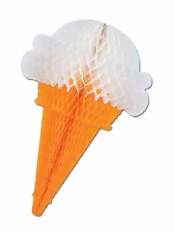 212 MAIN 55777 Disposable Tissue Ice Cream Cones, 15.5 in, Pack of 12, Strawberry & Chocolate Flavors, Festive Party Supplies Accessories