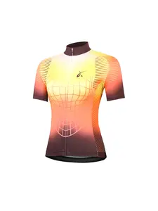Women's Cycling Jersey Gradient Color Spring & Fall Mountain Bike Professional Gear, Fitted Casual Style, All over Print