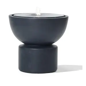 LuxenHome Dark Gray Resin Bowl Bubbler Outdoorountain