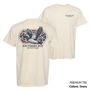 Southern Boy Outfitters Flying Mallard Camo Graphic Tee, Classic Hunting Duck T-Shirt, Outdoor Southern Style for Men and Women