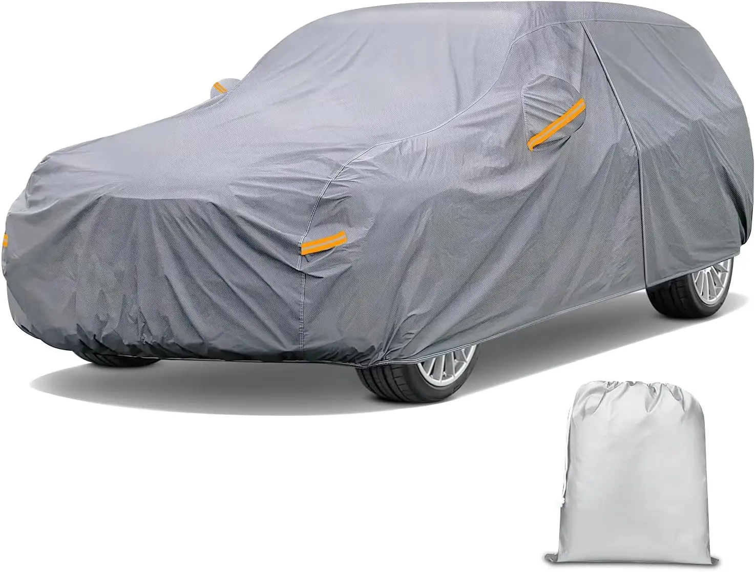 Nilight Heavy-Duty Synthetic Large Waterproof SUV Shelter, 182"-190" Fit, All-Weather Multi-Layered Durable Full Cover with Cotton Layer, Double Needle-Double Thread Zipper, Windproof Sun/UV Protection, Dustproof 4-Season Design, Car Sun Protection