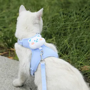 Pet Leash for Cats and Small Dogs, Cute Chest Harness Design, Escape-Proof Rabbit Pattern, Ideal for Outdoor Walks and Travel, Walking Harness