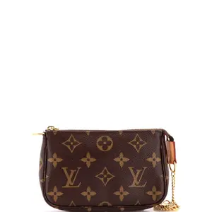 Pre-owned Louis Vuitton Canvas Coated Clutches & Wristlets Pochette Accessoires Monogram Canvas Mini by Rebag