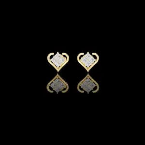 0.40 TCW Crown Collection Heart Shaped Lab Grown Princess Cut Diamond Stud Earrings Romantic Jewelry