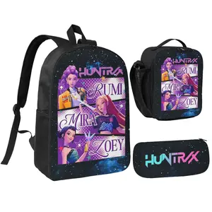 Anime Cartoon Fans Backpack 3pcs School Backpack with Lunch Bag Teen Backpack Set Cute School Bag Bookbag for Teen Back to School