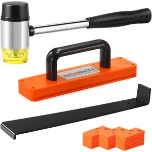 Laminate Wood Flooring Installation Kit, LVP Installation Kit, Vinyl Flooring Tools - Tapping Block with Handle, Pull,-Faced Mallet and Spacers