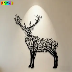 1pc Deer Tree Metal Wall Art, Nature-Inspired Deer Tree Statue Mural, Ideal Gift for Christmas, New Year, Nature & Wildlife Enthusiasts, Weather-Resistant Metal Wall Decor , Perfect for Living Room Wall & Garden Fence, Unique Home & Outdoor Decor Accent