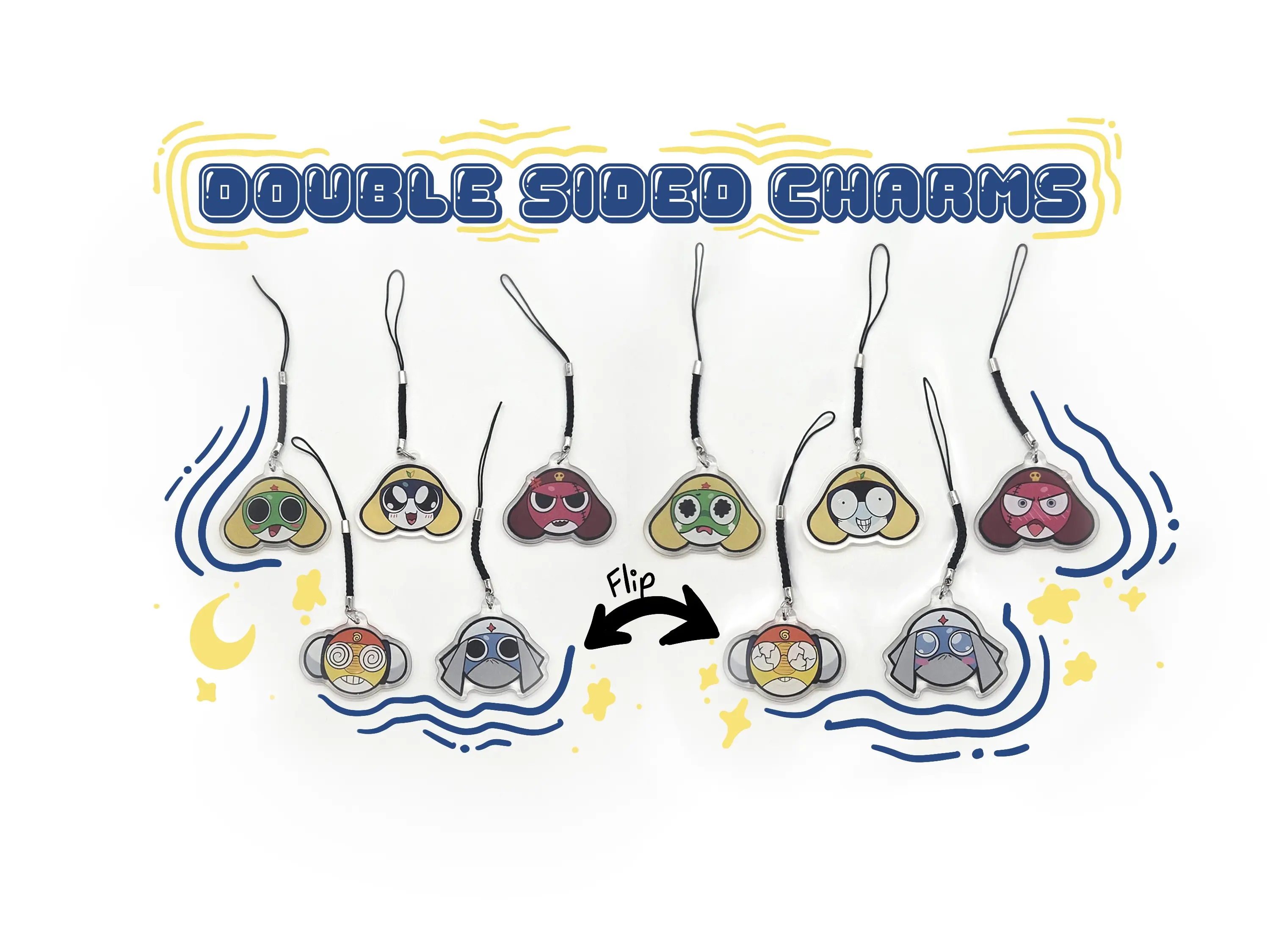 SGT Frog 2" Double-Sided Nostalgic Acrylic Keychain with Different Facial Expressions on Each Side