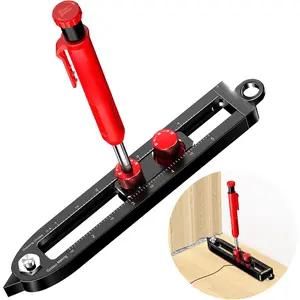 Multi-Function Scribing Tool, DIY Woodworking Scriber Line Maker, Portable Aluminum Alloy Woodworking Compass Scriber Tool, Inch Circle Marking Gauge,Deep Hole Carpenter Pencils