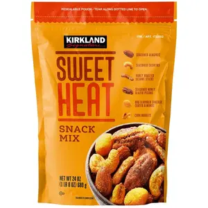 Kirkland Signature Sweet Heat Snack Mix 24 oz - Seasoned Almonds Cashews & Honey Glazed Pecans in Resealable Pouch