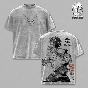 Izuku Midoriya T-Shirt & Hoodie – My Hero Academia Vintage Washed Oversized Graphic Tee, Heavyweight Cotton Streetwear Unisex Top, Deku Shirt, Gift for MHA Fans