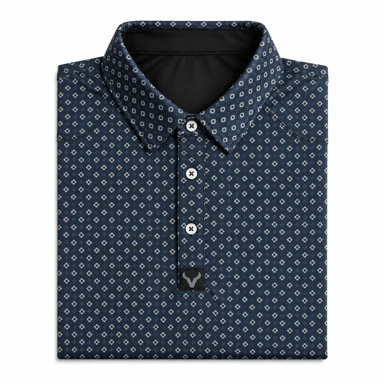 Men's Western Casual Performance Polo Shirt with Pearl Snap Buttons