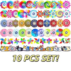 10Pcs Mini Fidget Spinners Bulk, Stress Relief Fidget Toys for Kids Teens Adults, Birthday Party Favors, Classroom Gifts, Office Staff Gifts, Goodie Bag Stuffers, Holiday Gifts for Halloween, Thanksgiving, Christmas, Easter