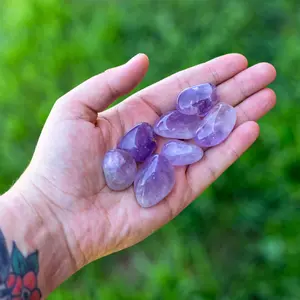 Down To Earth Amethyst Maraba Tumbled 0.75"-1.25" Polished Crystal for Protection & Balance Third Eye & Crown Chakras Air Element